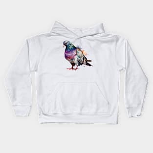 Watercolor Pigeon Kids Hoodie